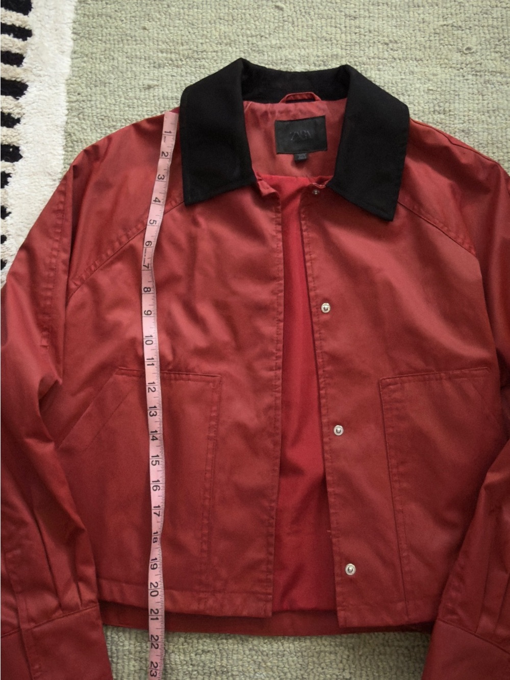 ZARA waxed red jacket